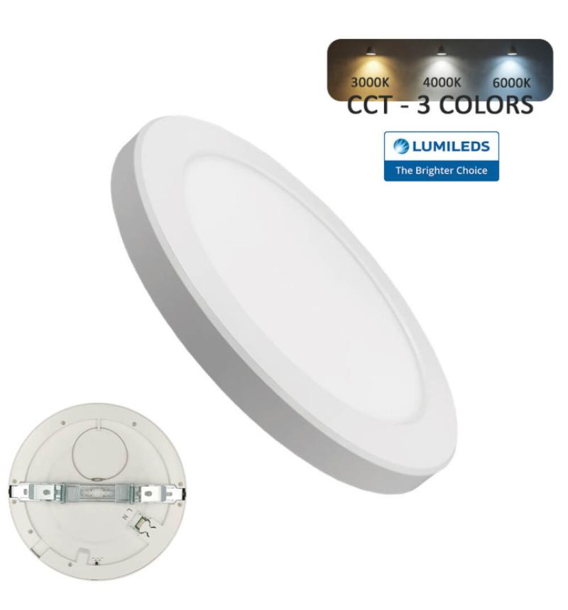 Downlight+ Plafonnier LED - Circulaire- MOSS Blanc LUMILEDS- 6W AJUSTABLE - CCT Couleur Sélectionnable