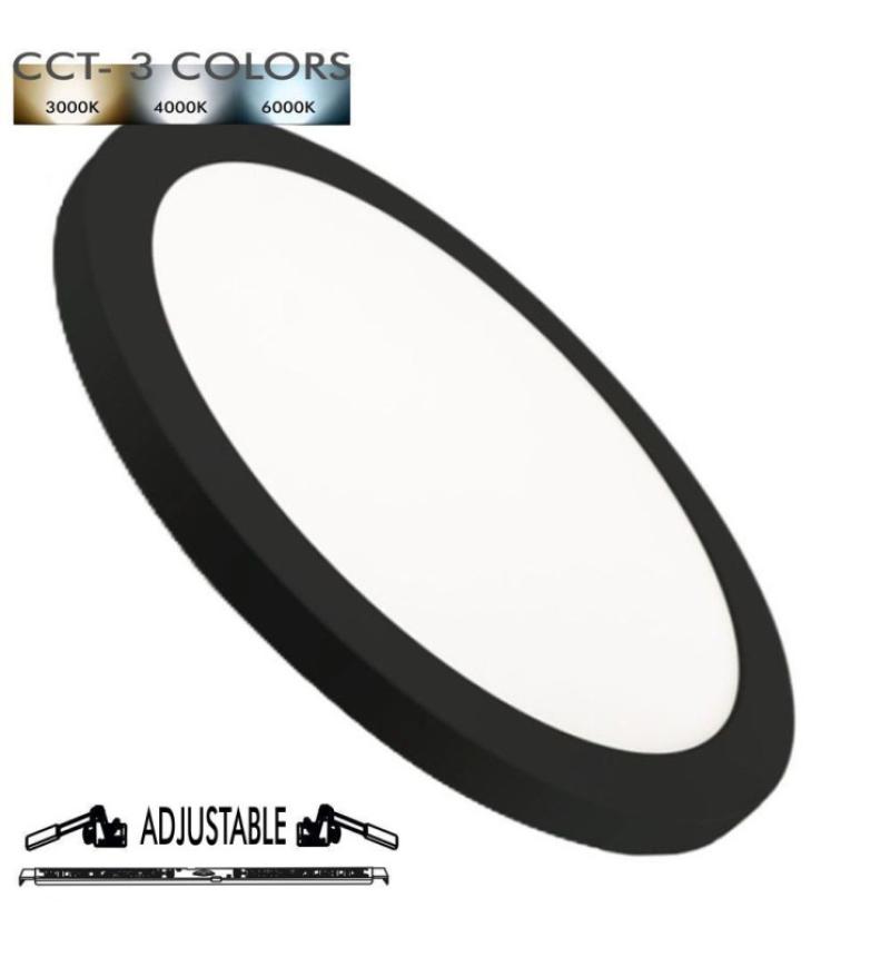 Plafonnier LED + Downlight - Noir - ASKIM - 24W AJUSTABLE - CCT - Couleur Sélectionnable