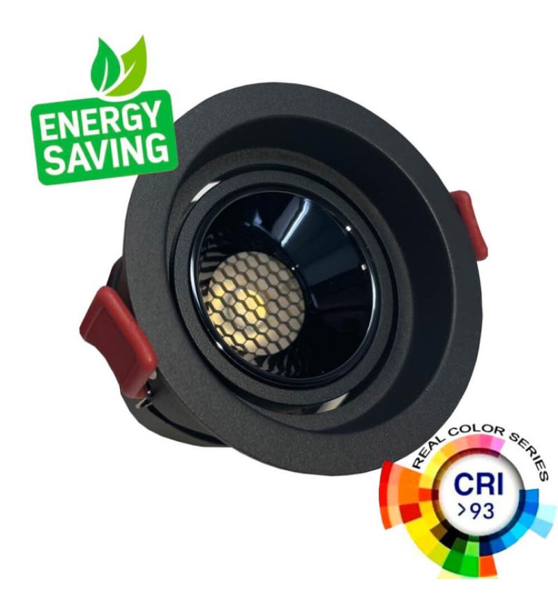 Downlight LED 5W - 8W -12W Noir - Bridgelux Chip - UGR11- CCT- CRI+92