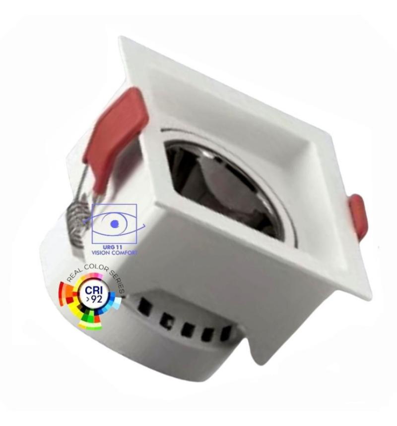 Downlight LED 5W - 8W -12W Carré Blanc - Bridgelux Chip - UGR11- CCT- CRI+92