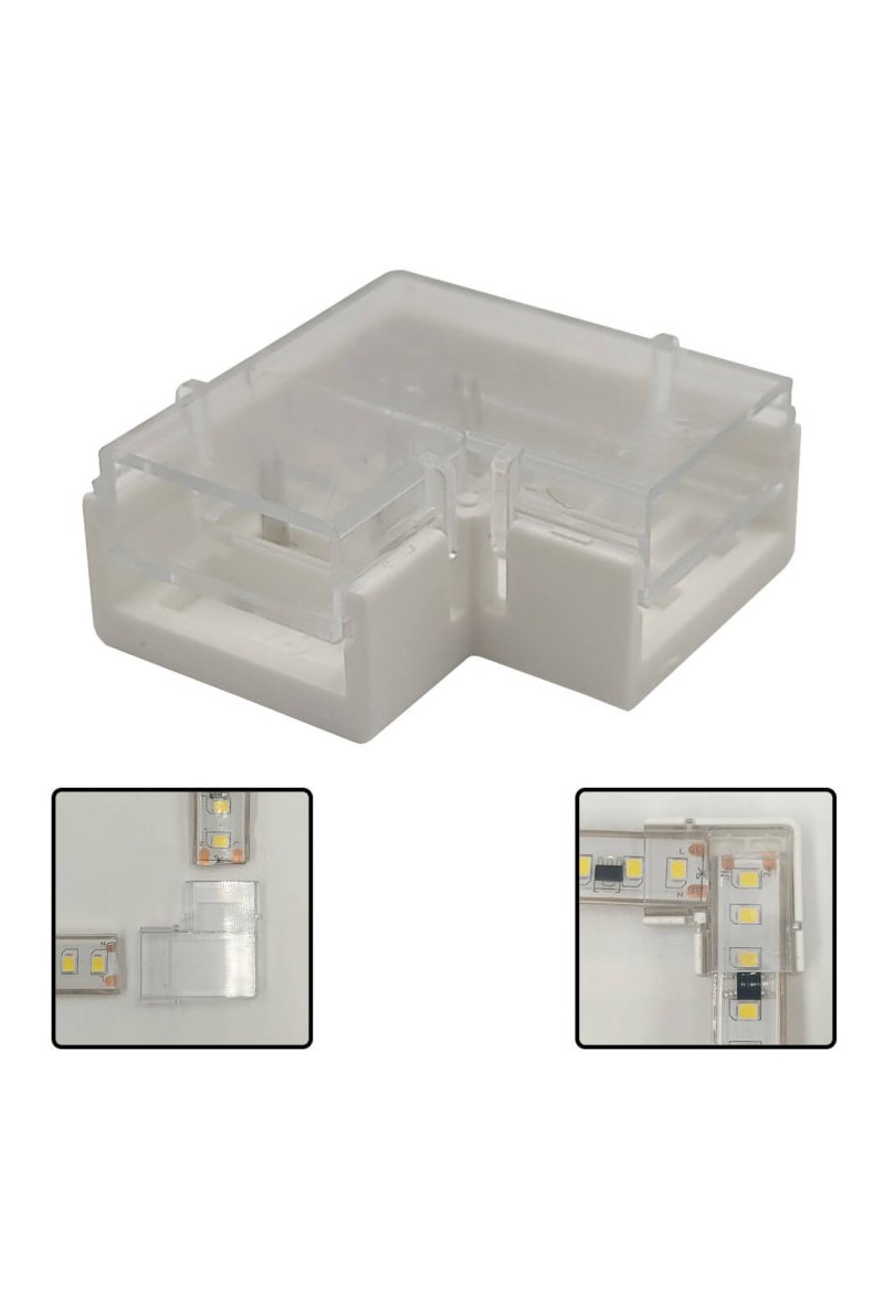 Connecteur L pour Rubans LED COB + SMD - 8mm - 10mm - IP65