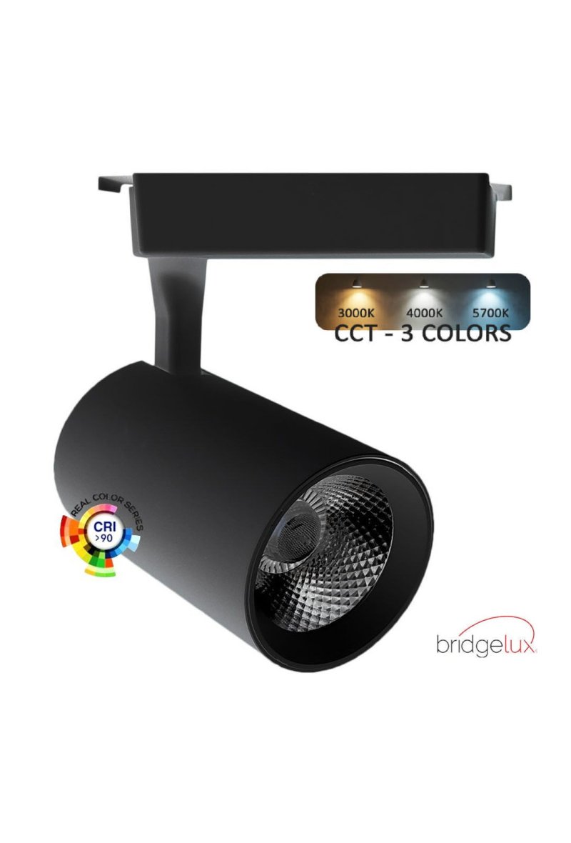 Spot LED 30W PARMA Noir Rail Monophasé - CCT - CRI+92 - 48º