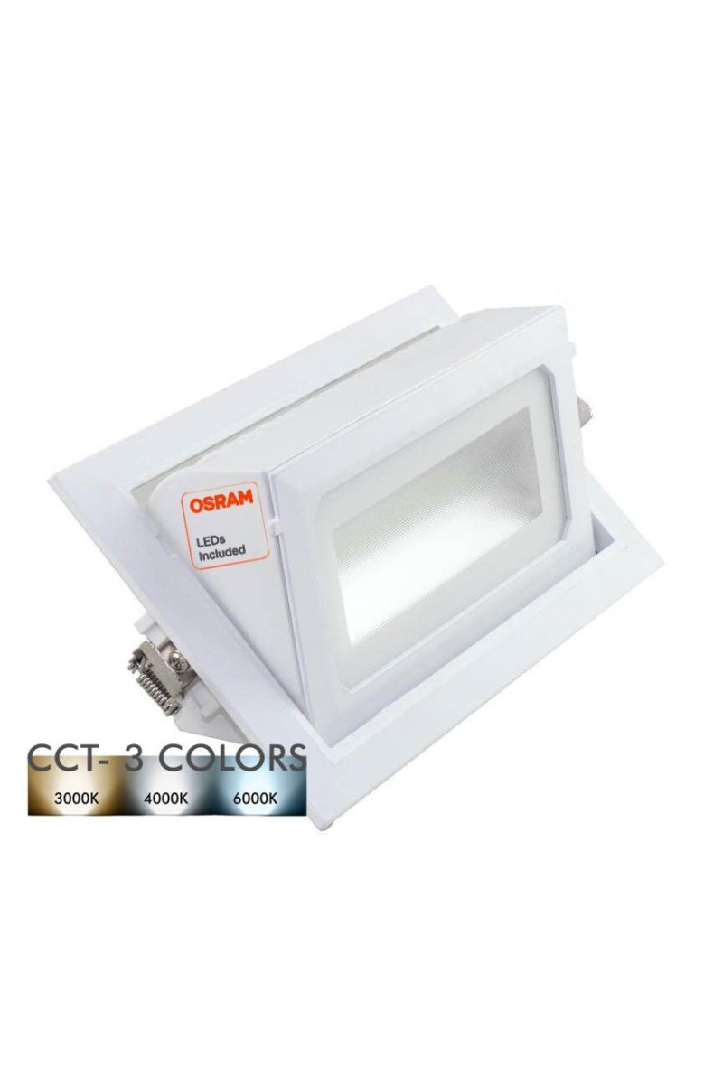 Downlight LED 40W OSRAM Chip - Orientable - Rectangulaire - COULEUR SÉLECTIONNABLE - CCT 120º