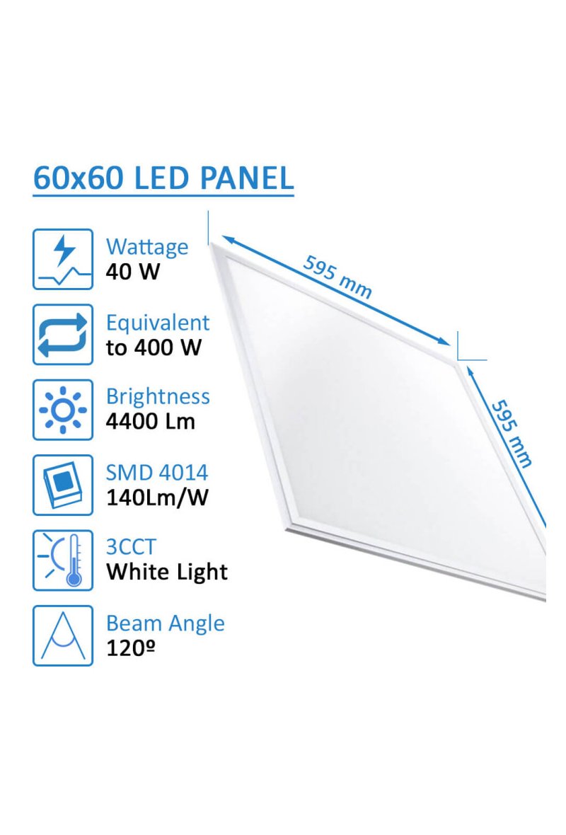 PACK 10 Panneau LED 60x60 40W Philips CertaDrive - NO FLICK - CCT